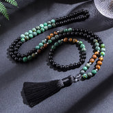 Buy 8mm African Turquoise Black Necklace Bracelet Set Meditation Yoga Jewellery Rosary for only $14.94 at Flexi Africa